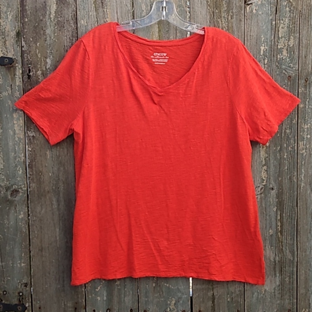 Chico's Large Orange Ultimate Tee Shirt